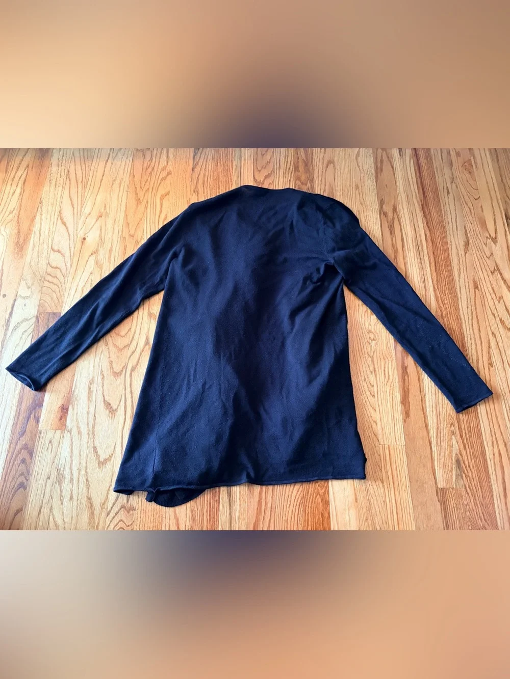 Tory Burch Black Merino Wool Open Cardigan Sweater